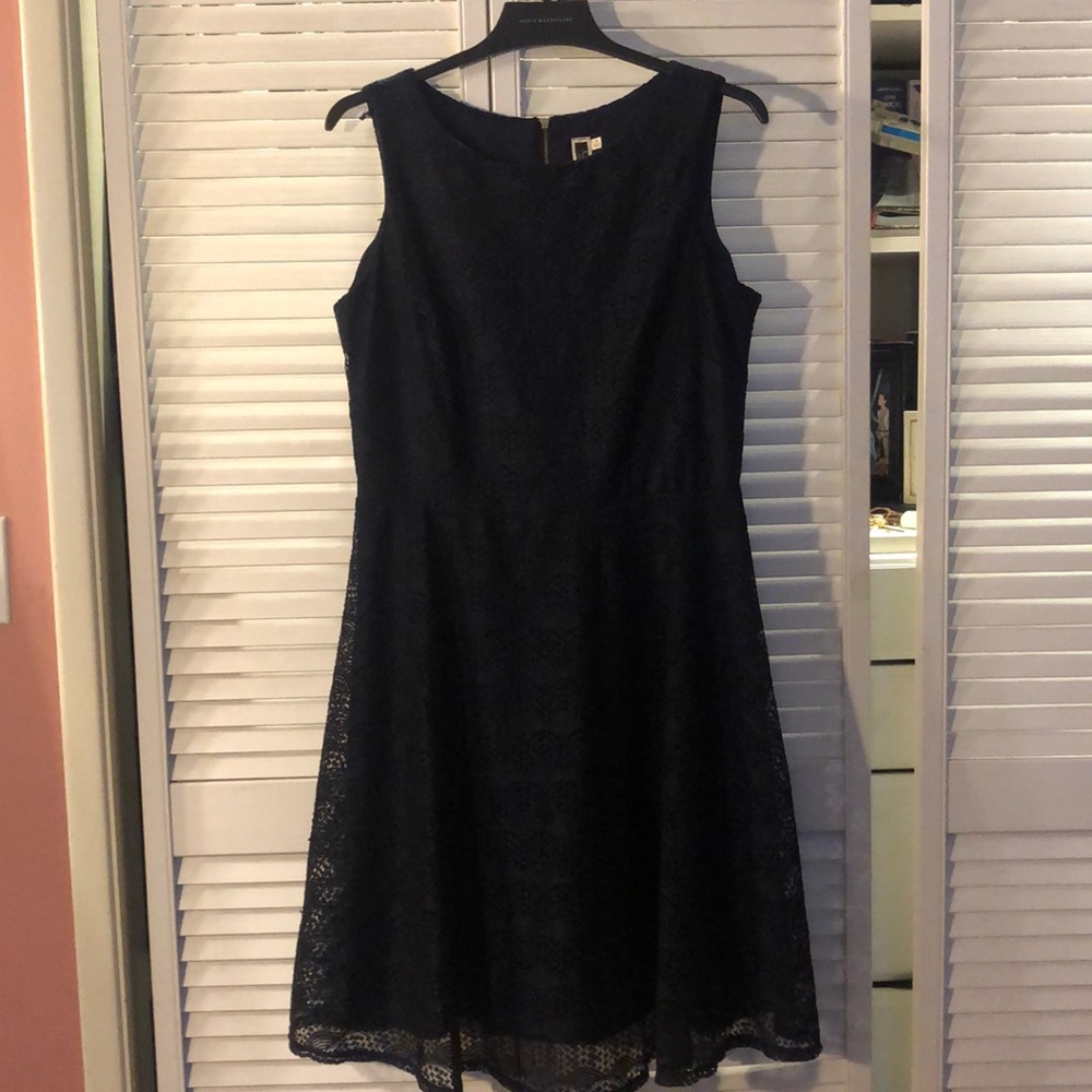 Lane Bryant Navy Blue Lace Dress